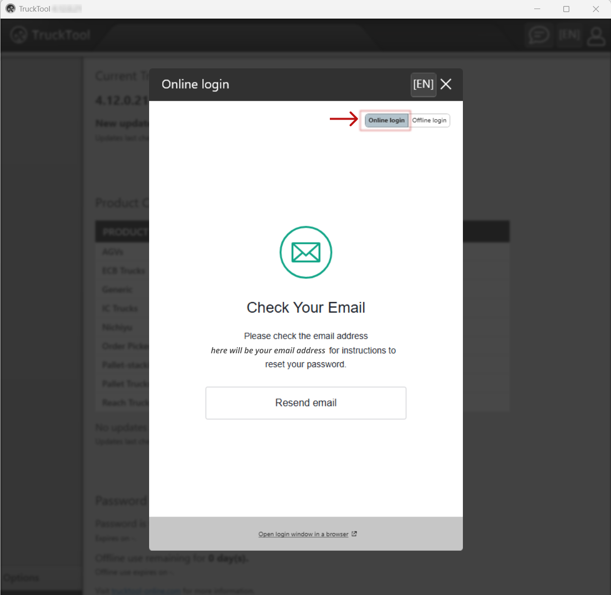 Navigate to login window